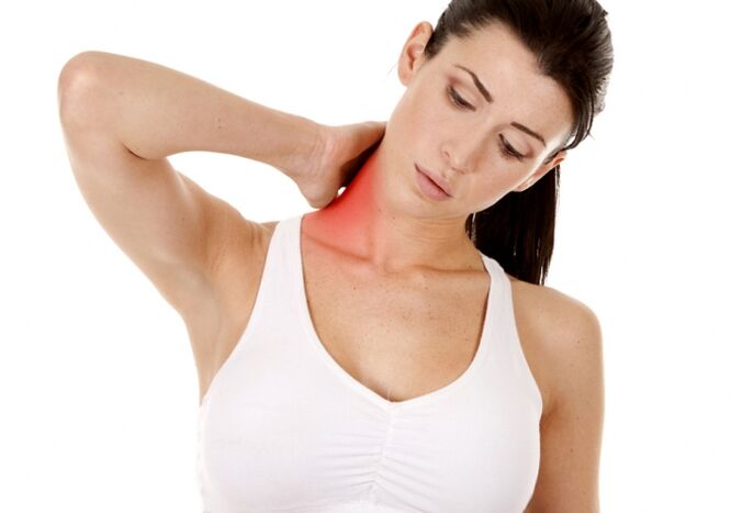 Un síntoma da osteocondrose cervical é a dor no pescozo